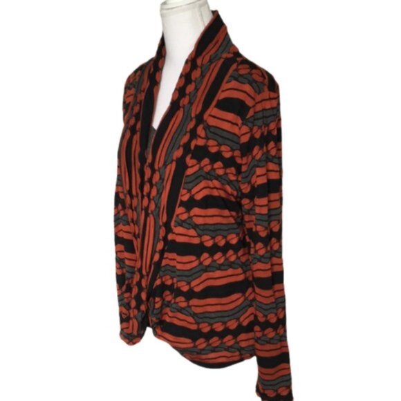 Chic Orange and Gray Striped Women's Tank Top - Picture 3 of 6